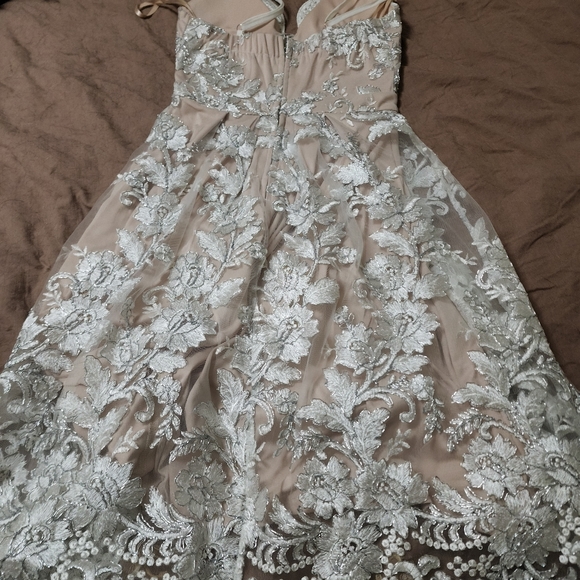 Indikah Nude silver lace dress - Picture 3 of 3